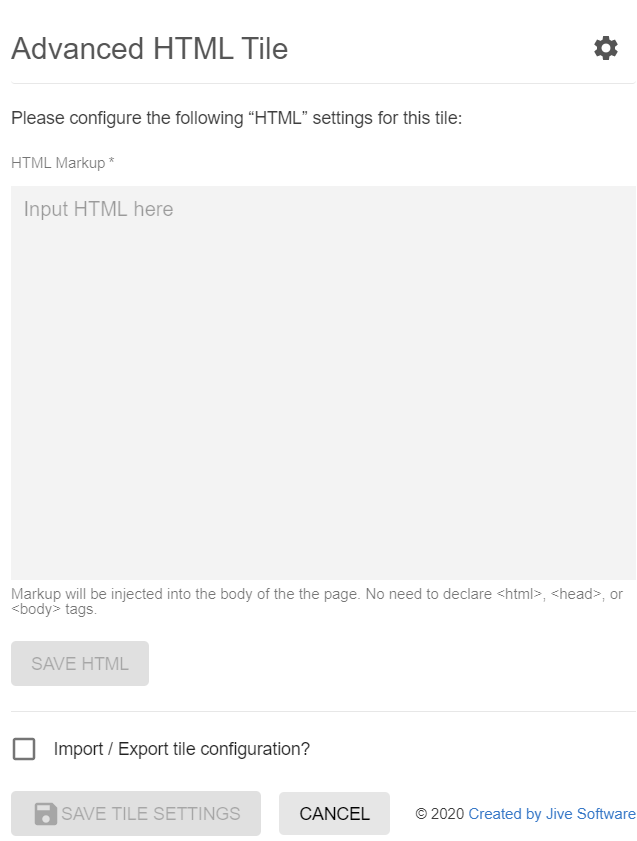 Advanced HTML: Tile-specific configuration