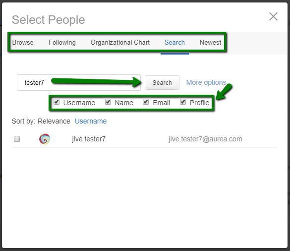 A screenshot of selecting another user as a document author