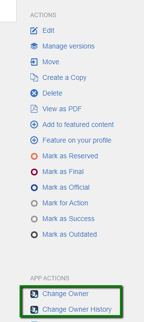 An example of Author Change features