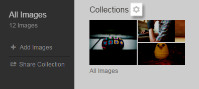 Gear icon to manage collections