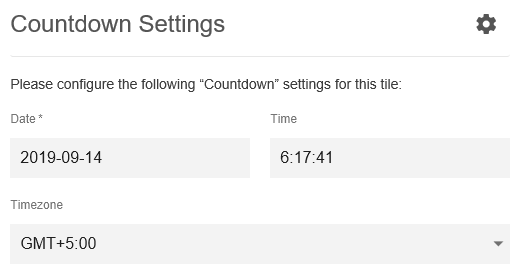 Countdown tile: Date and time settings