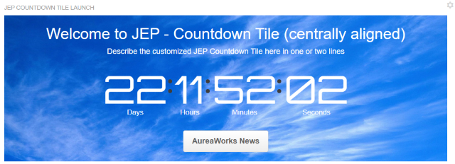 A Countdown tile with the Default display style