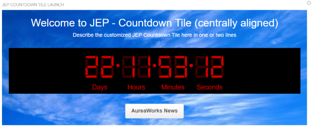 A Countdown tile with the Digital display style