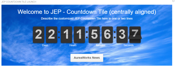 A Countdown tile with the Flip display style