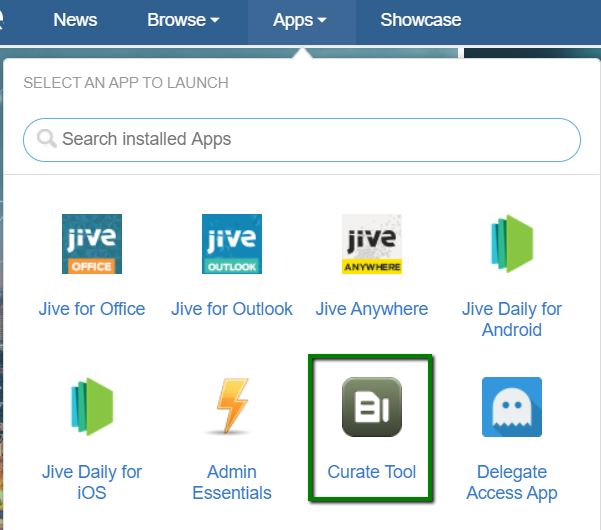 Content Curator in the app list