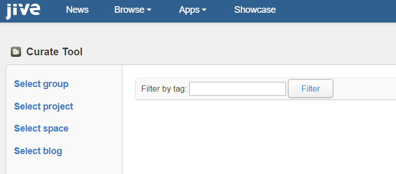 The configuration page of Content Curator