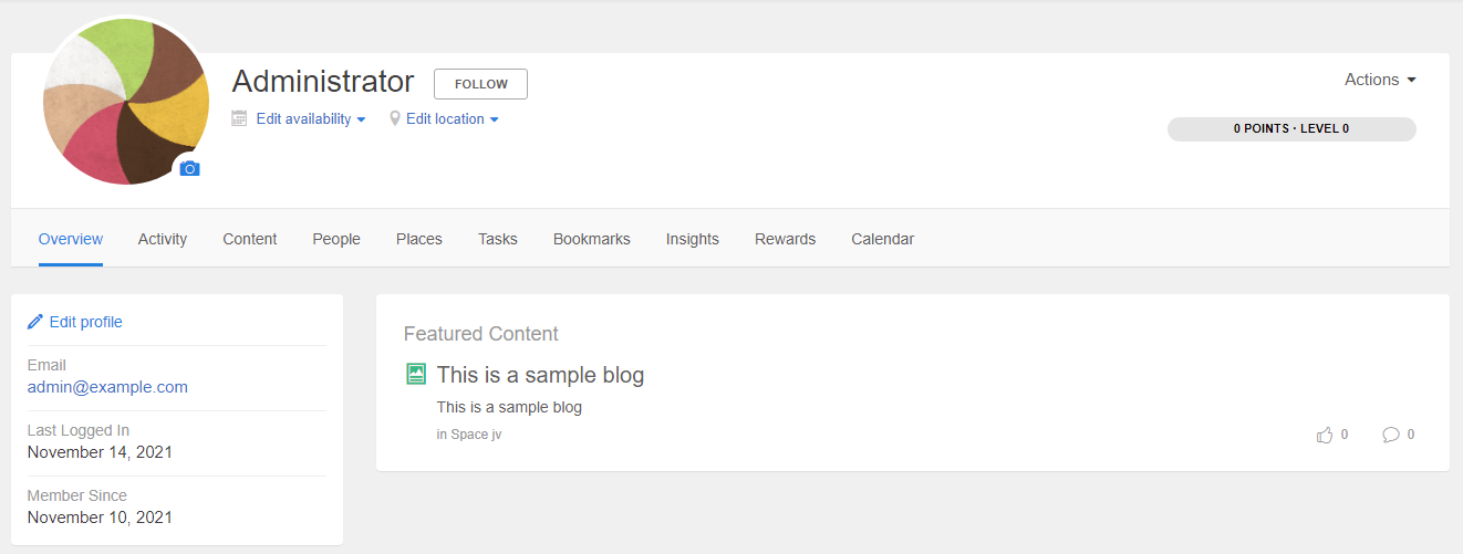 An example of featured content on the user&#39;s profile page.