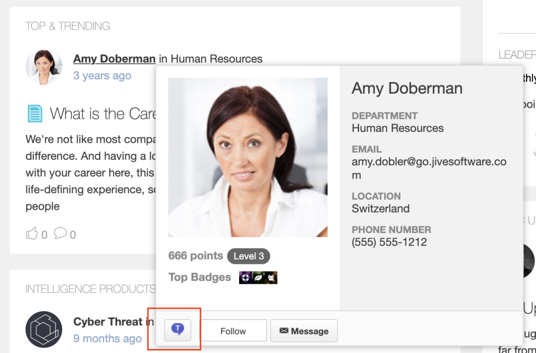 A screenshot of an Amy Doberman&#39;s hover card