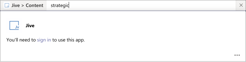 A screenshot of the prompt to sign in to Jive