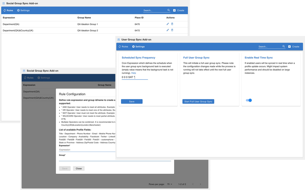 An example of Profile Sync add-ons&#39; views