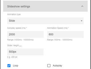 Slideshow Settings: Animation