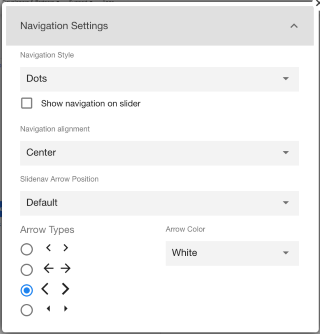 Slideshow Settings: Navigation