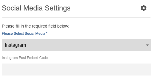 Social Media tile: Specifying Instagram settings