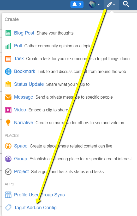 A screenshot of opening the Tag Prompt configuration page