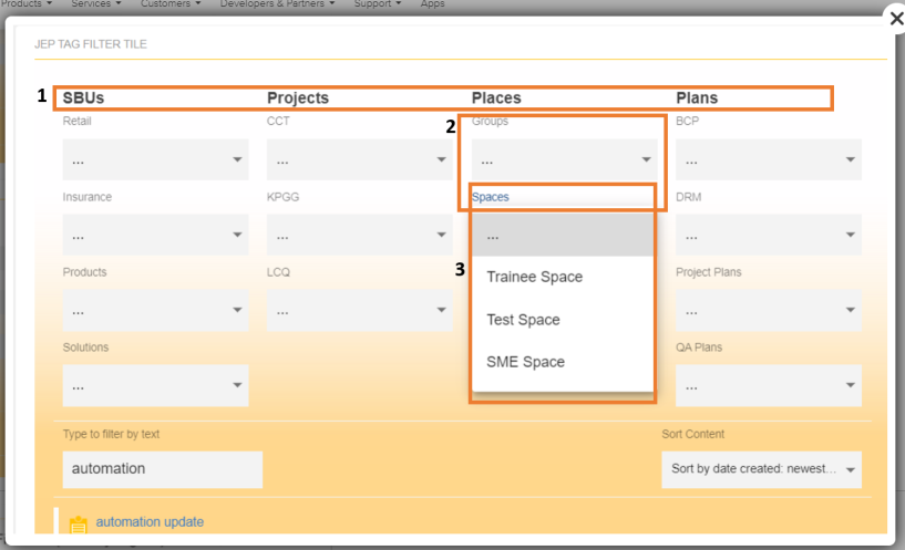 The first Content Filter tile example