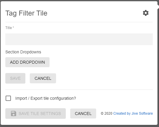 Content Filter tile: Manage Sections