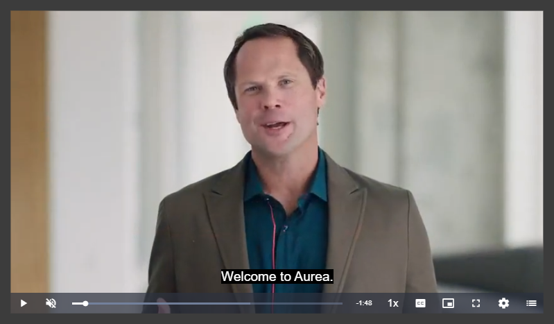 A screenshot of video with captions enabled