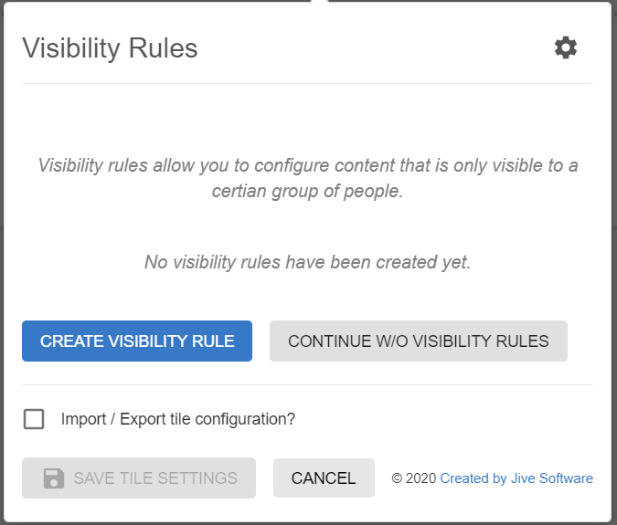 Example of selecting visibility rules