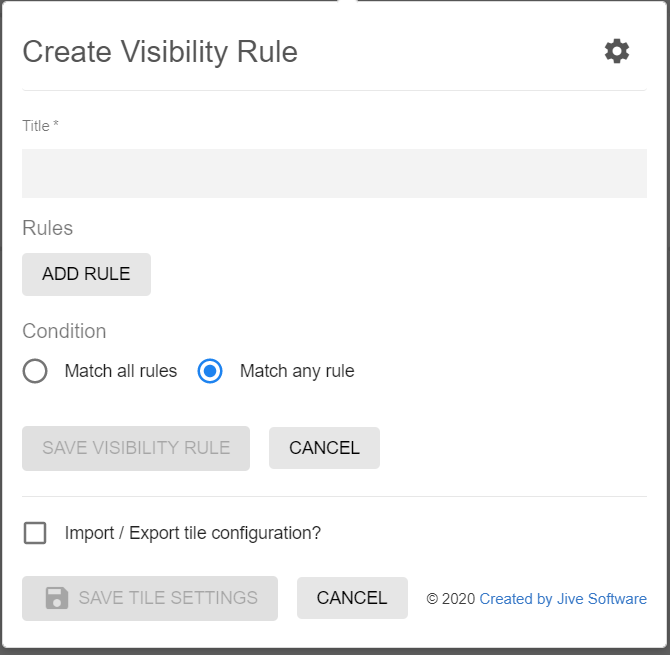 An example of creating a visibility rule